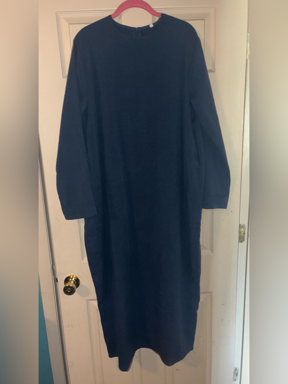 Women's Navy Long Sleeve Maxi Dress